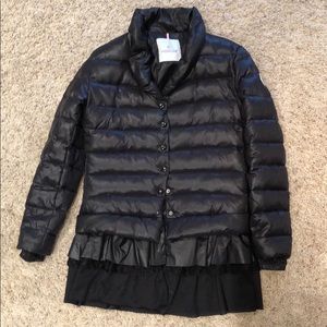 moncler ruffle hem puffer jacket